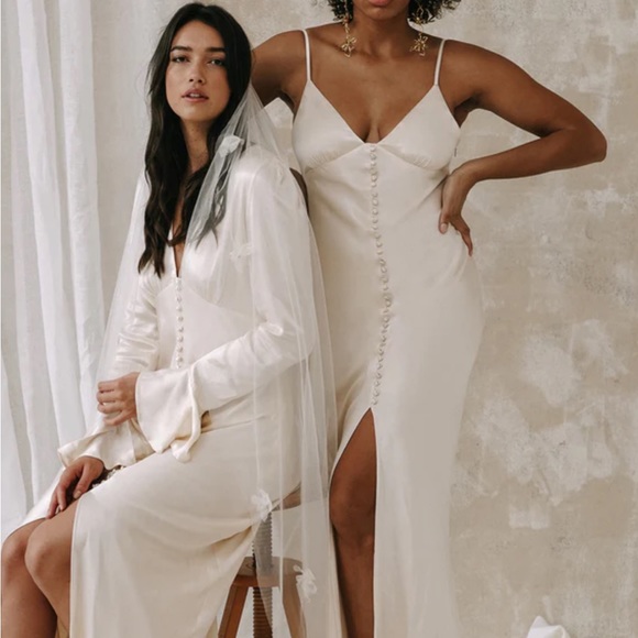 Shona Joy Dress Cream LA LUNE BIAS SLIP DRESS - CREAM Size 6 - Picture 5 of 6